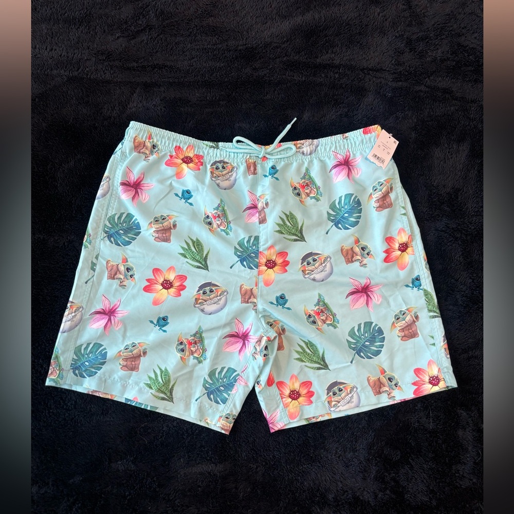 Star Wars Baby Yoda Swim Trunks - Men’s